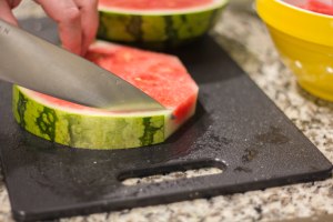 Cutting Rind off Watermelon