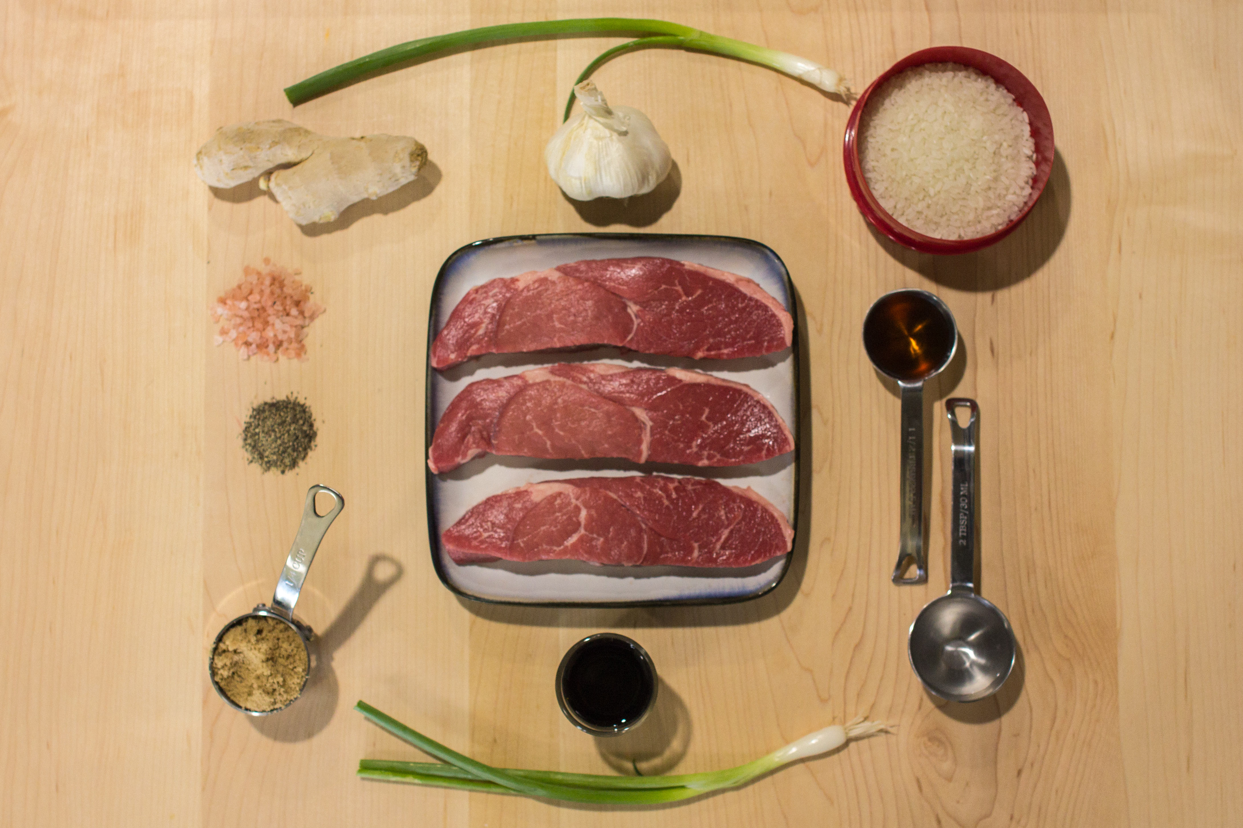 Meat and rice Bowl Ingredients
