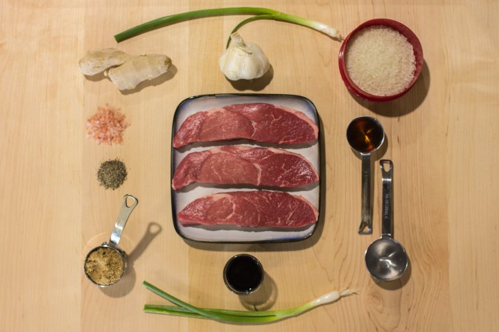 Meat and rice Bowl Ingredients