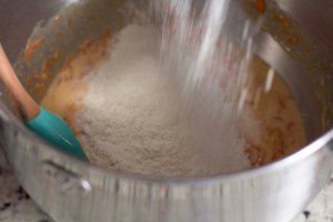 stir in flour until combined