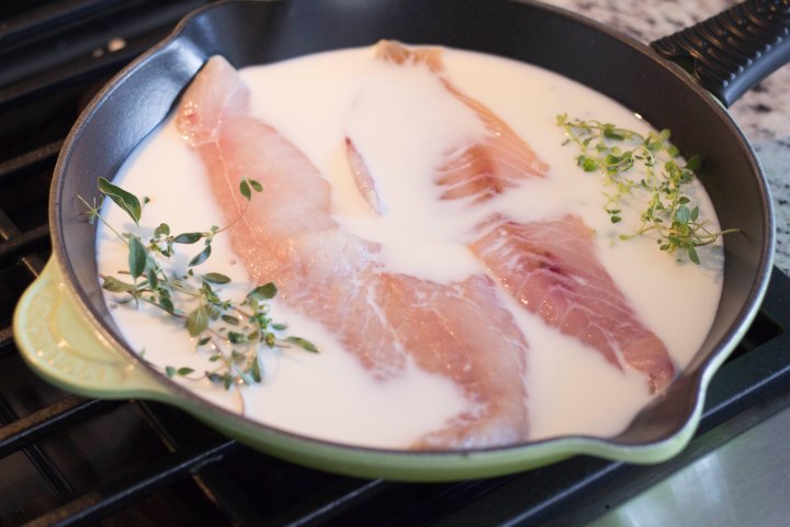 poaching white fish in milk