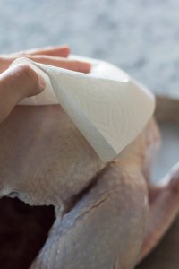 the turkey patted dry