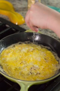 add the salt and pepper