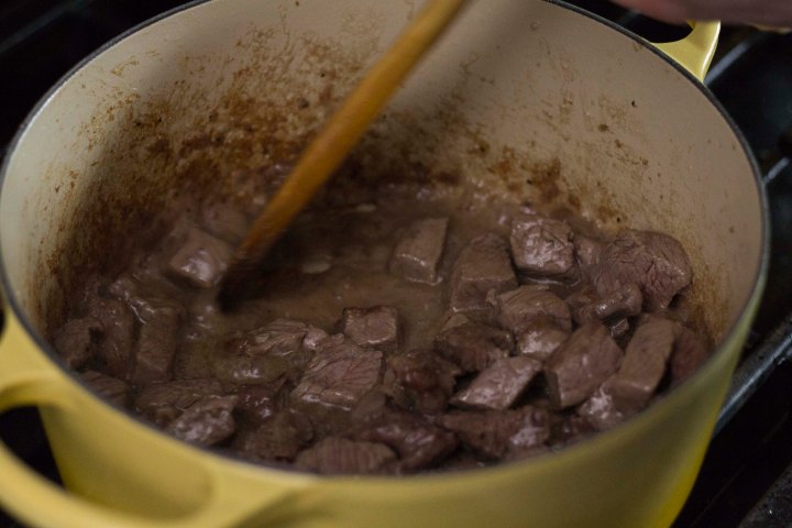 add liquid and scrape to remove fond