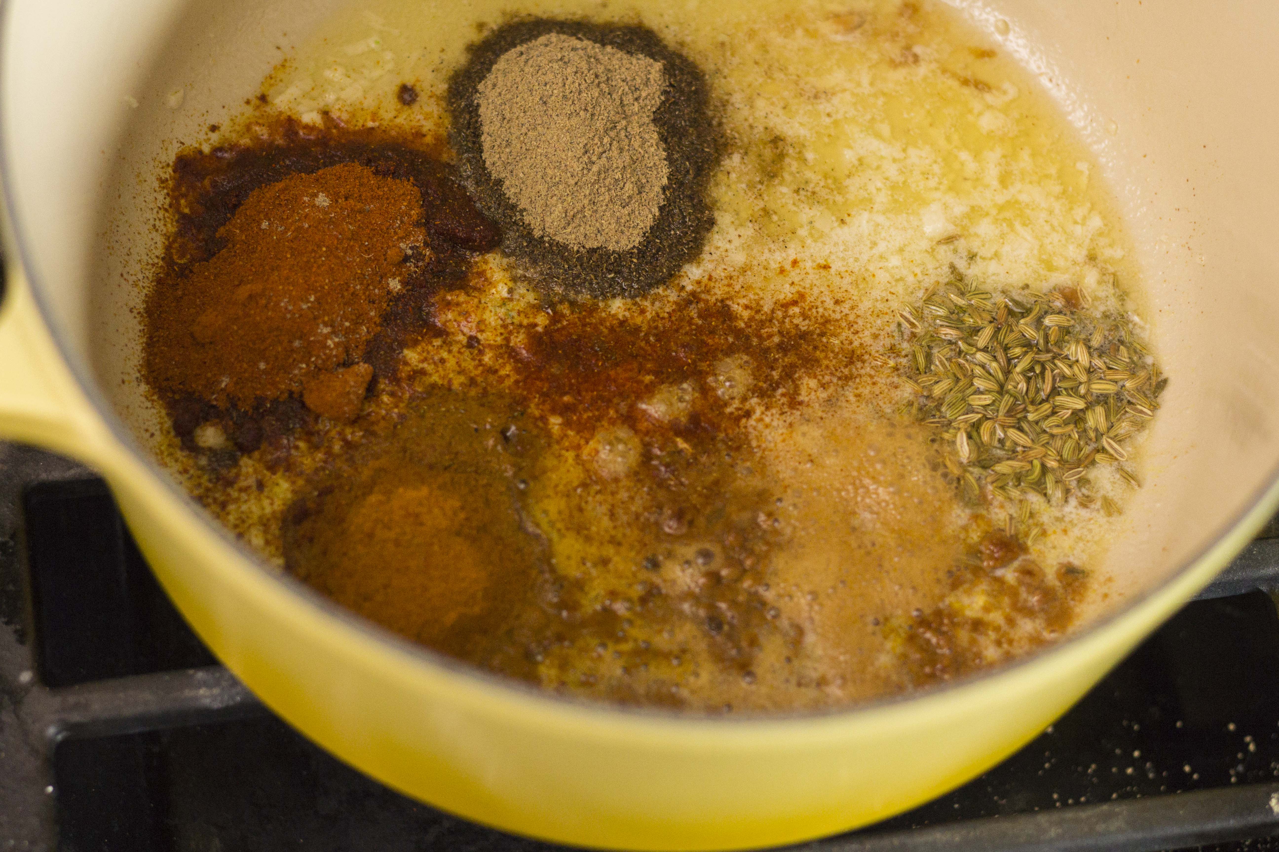 spices in butter