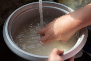 rinse rice